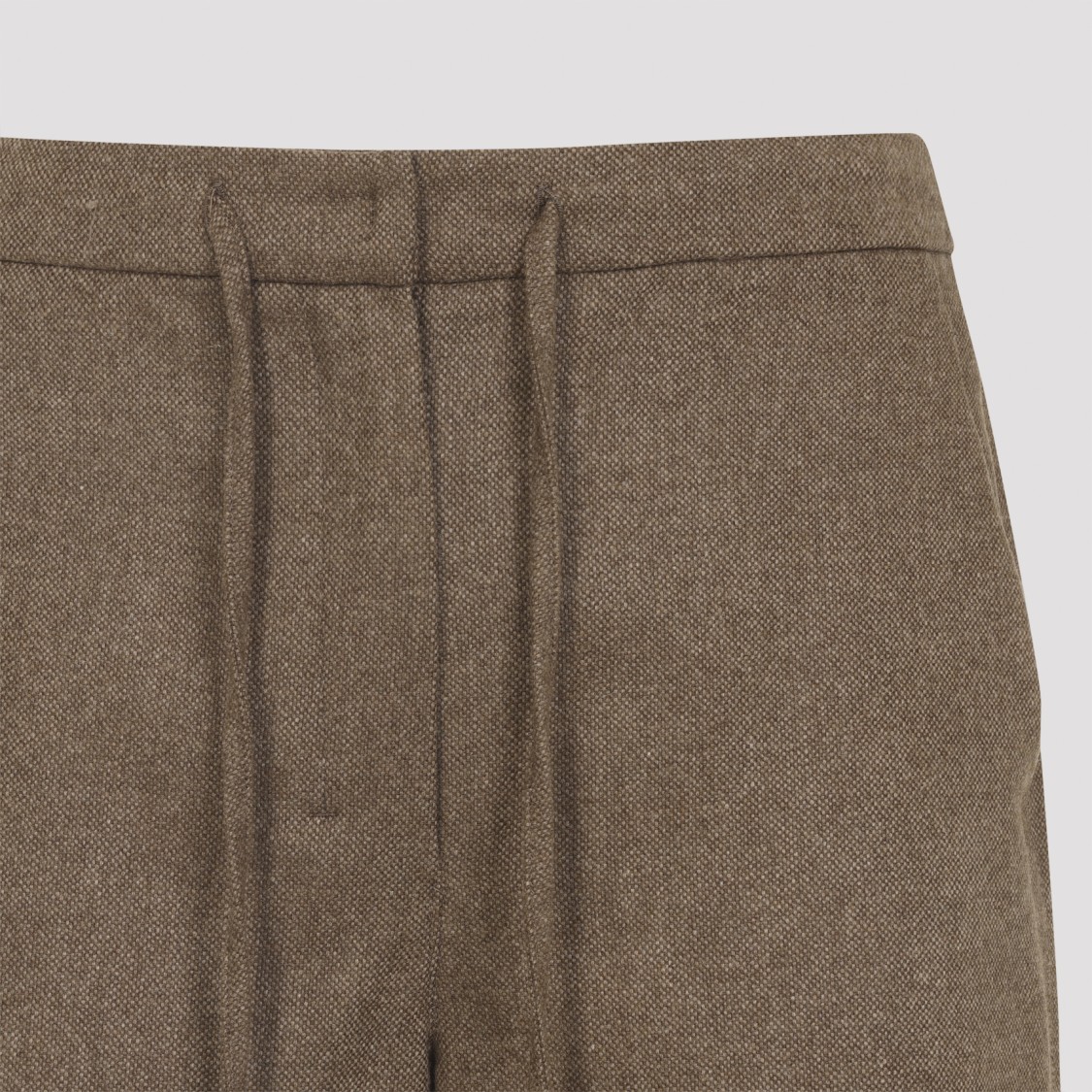 Max Mara Mink Brown Virgin Wool Livio Cropped Pants In Brown
