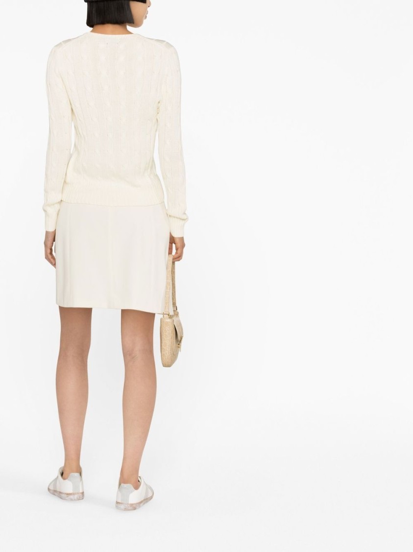 Polo Ralph Lauren Womens Cream Julianna Brand-embroidered Regular-fit Cotton-knit Jumper
