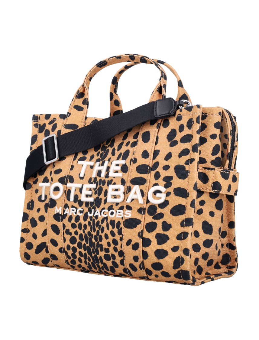 Shop Marc Jacobs The Cheetah Canvas Medium Tote Bag In Brown