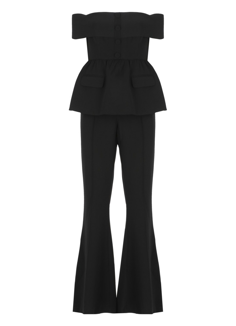 Shop Self-portrait Black Crepe Suit
