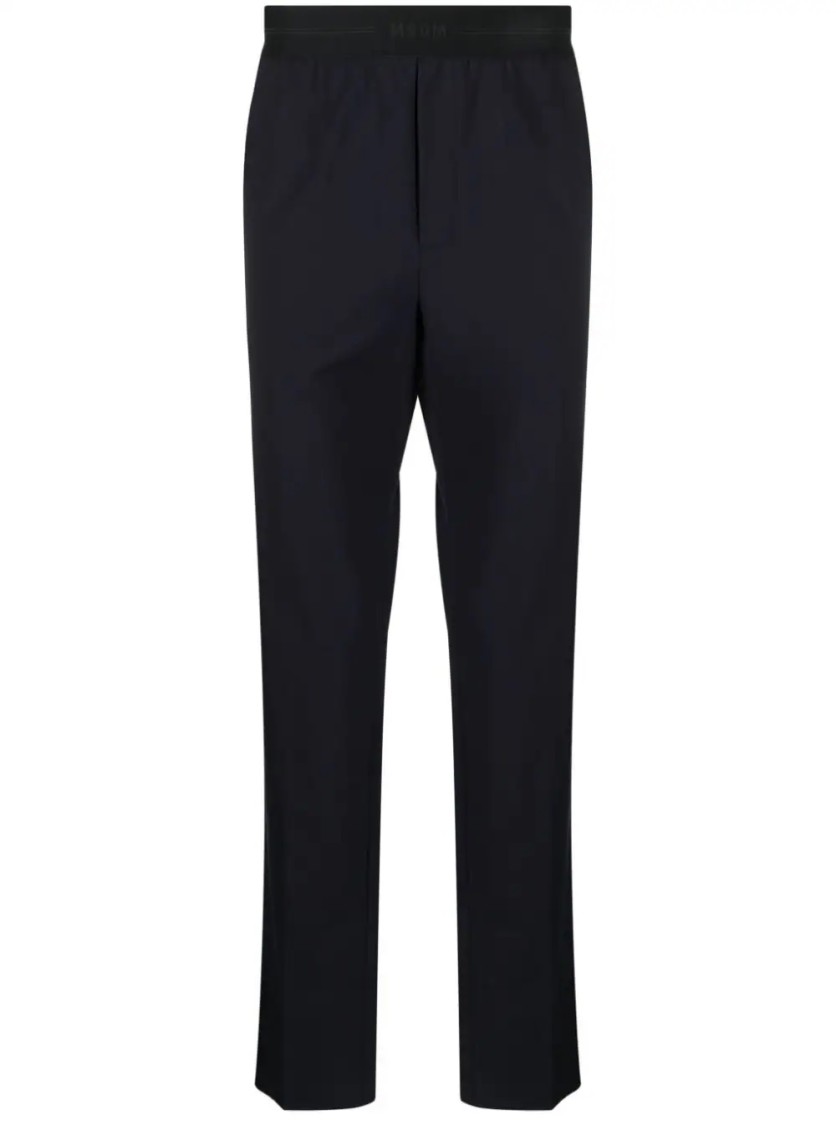 Msgm Tailored Black Trousers With Slim Fit In Black