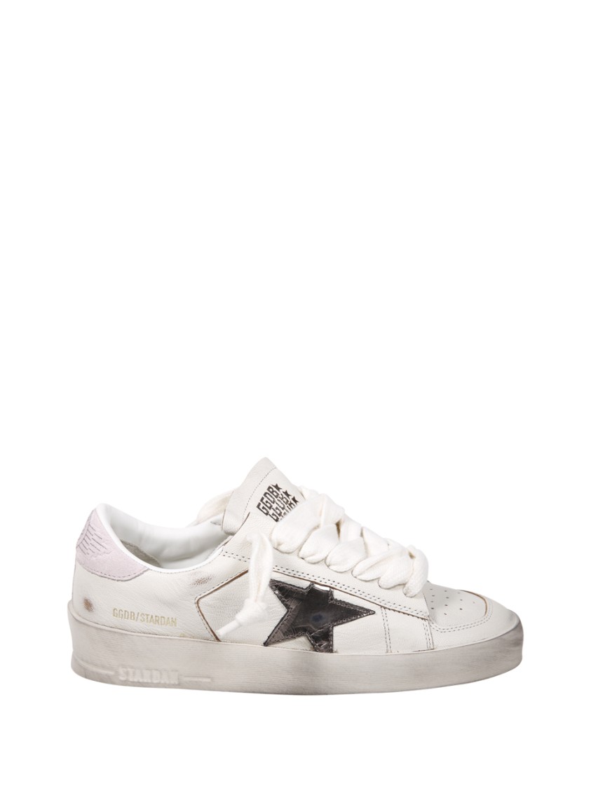 Golden Goose Stardan Laminated Star Suede Heel Sneaker In Red
