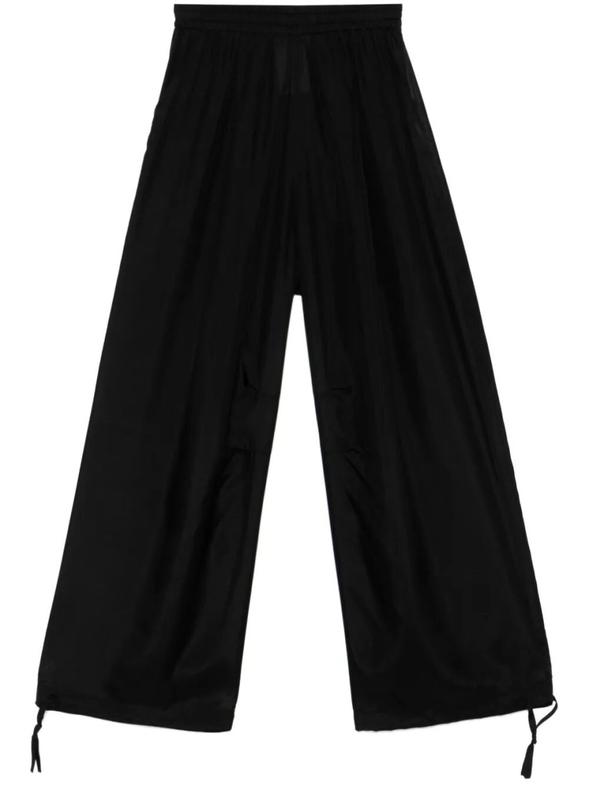Philosophy Di Lorenzo Serafini Wide-leg Silk Pants With Drawstring Hem Detail