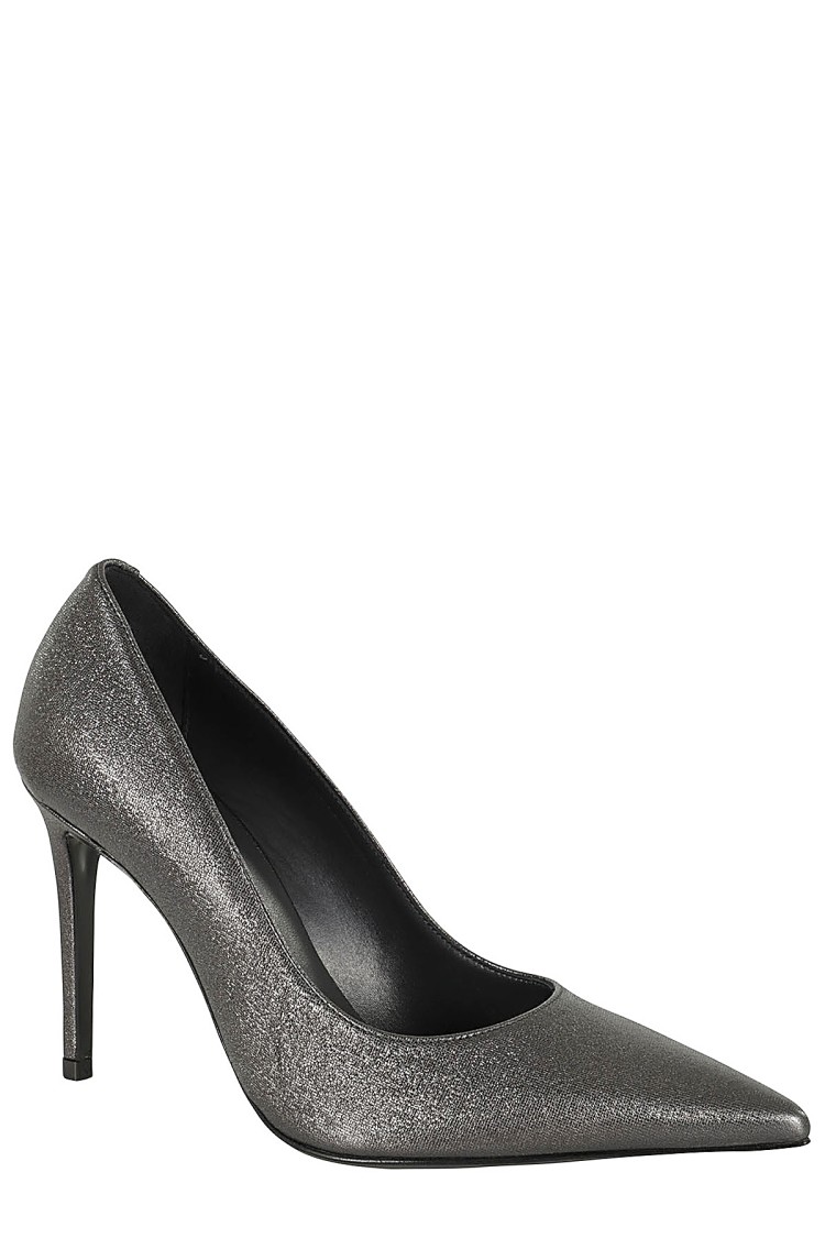 Shop Giampaolo Viozzi Pixel Lame Pumps In Grey
