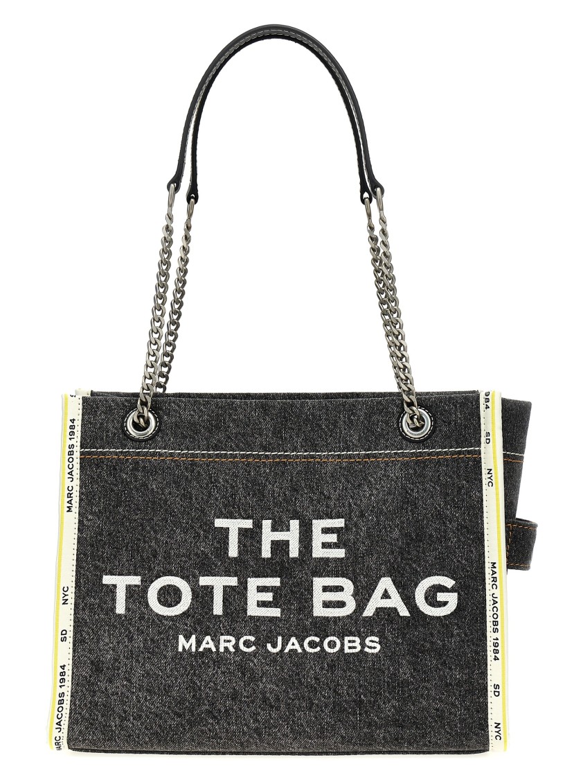 Marc Jacobs 'the Denim Chain Medium Tote' Shoulder Bag In Gray