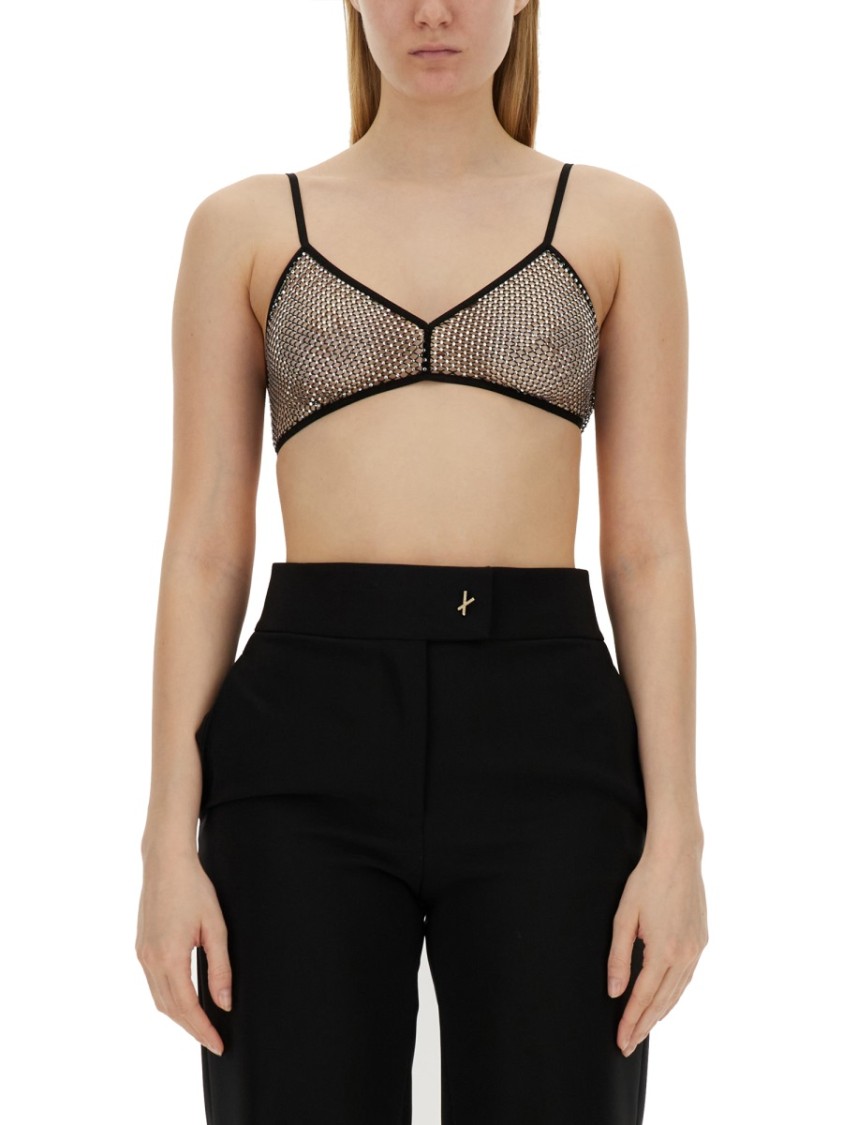 Shop Genny Slim-fit Black Mesh Top