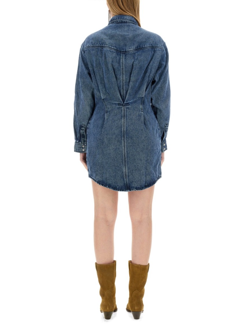 Isabel Marant Liliko Denim Shirt Minidress In Blue