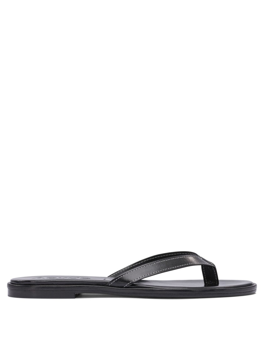 Aeyde Aeydē Black Sandals With Soft Nappa And Cow Leather Construction In Gray