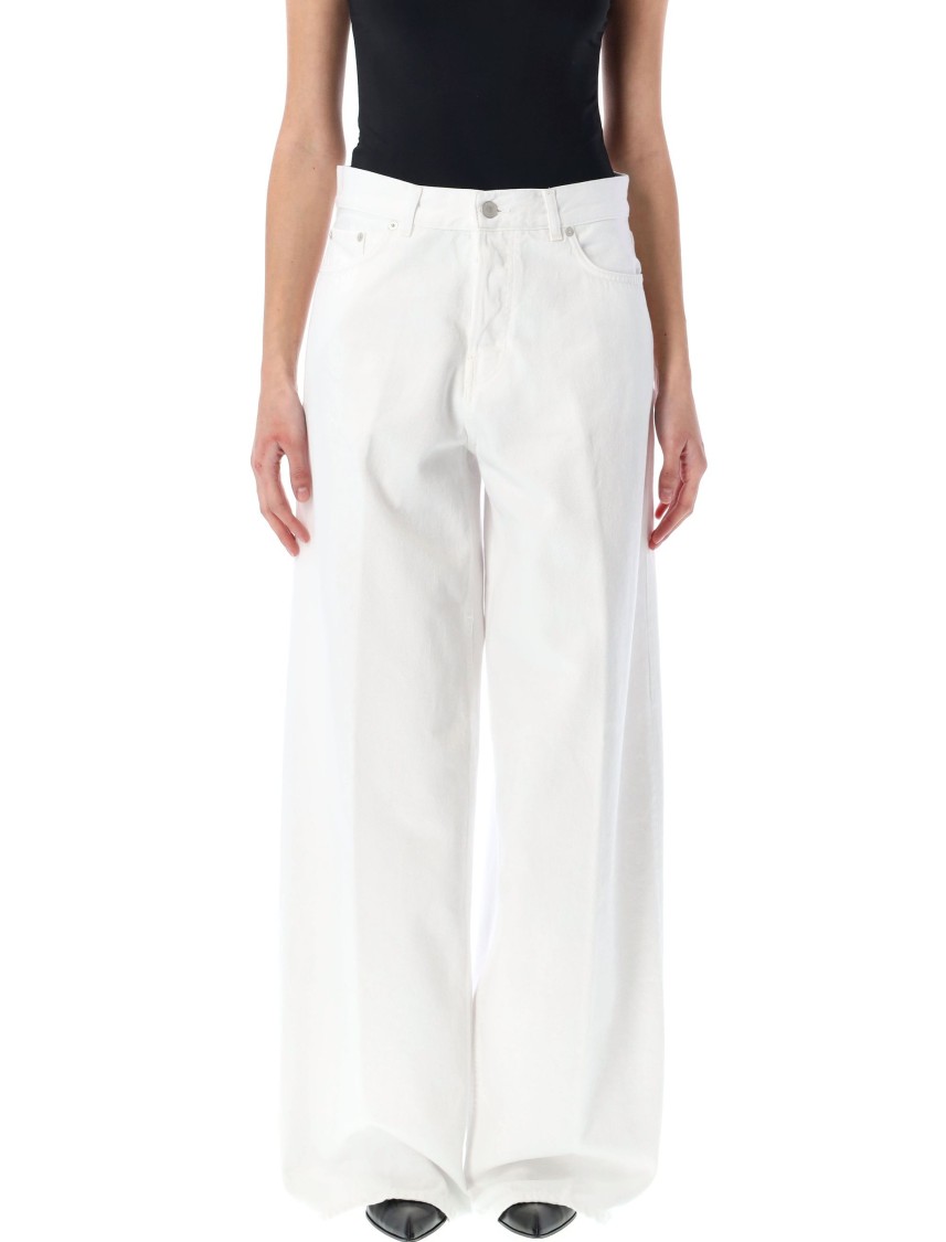 Haikure Korea High Waist Straight Leg Jeans In White