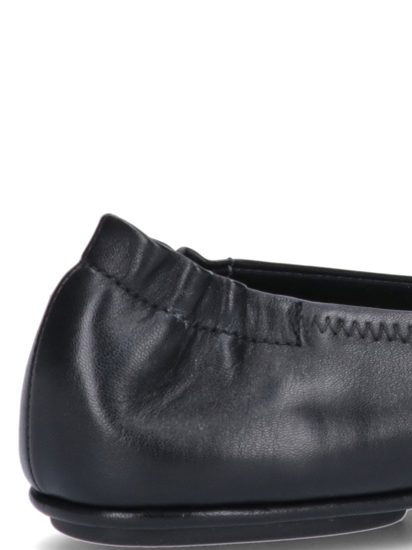 Tory Burch Claire Leather Ballet Flats In Black