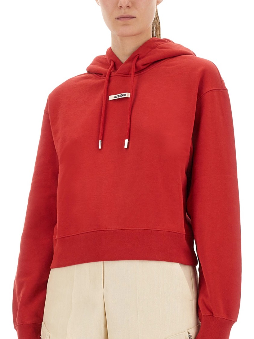 Jacquemus Hoodie With Logo Patch In Red