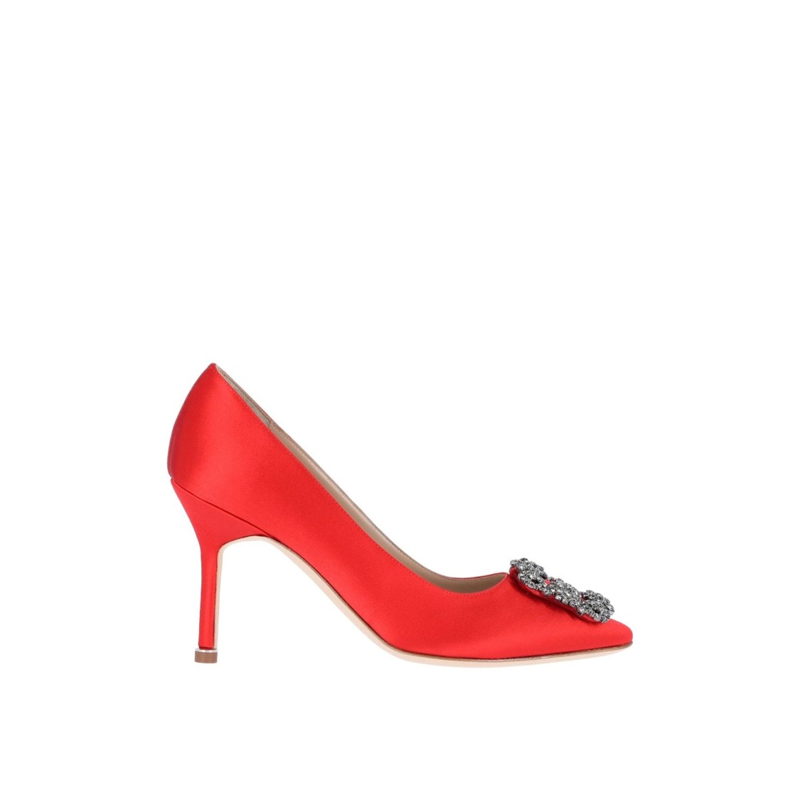 Manolo Blahnik 70mm Hangisi Satin Pumps In Red