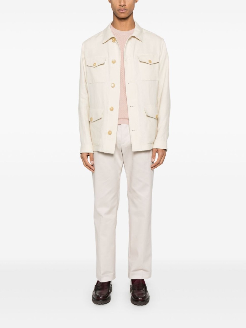 NINE IN THE MORNING NINE IN THE MORNING LIGHT BEIGE CHINO PANTS WITH FUNCTIONAL POCKETS