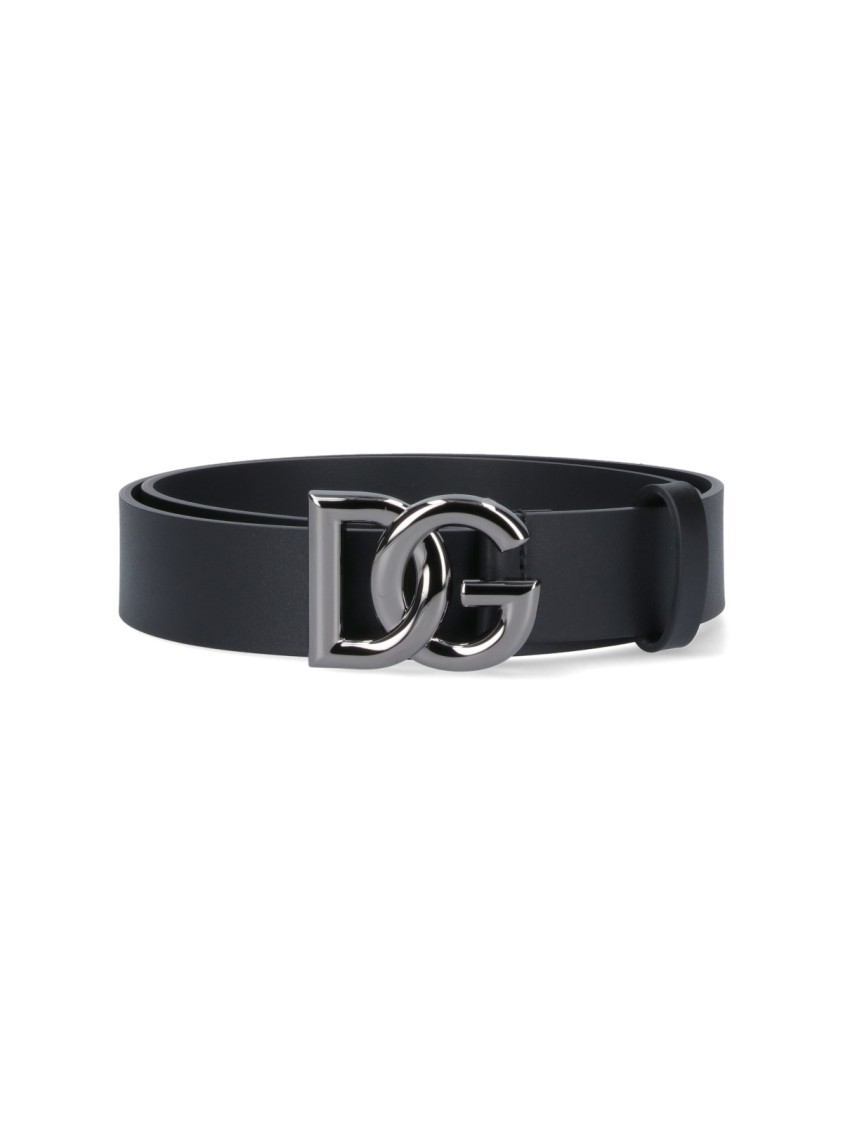 Dolce & Gabbana Men Dg Logo Leather Belt