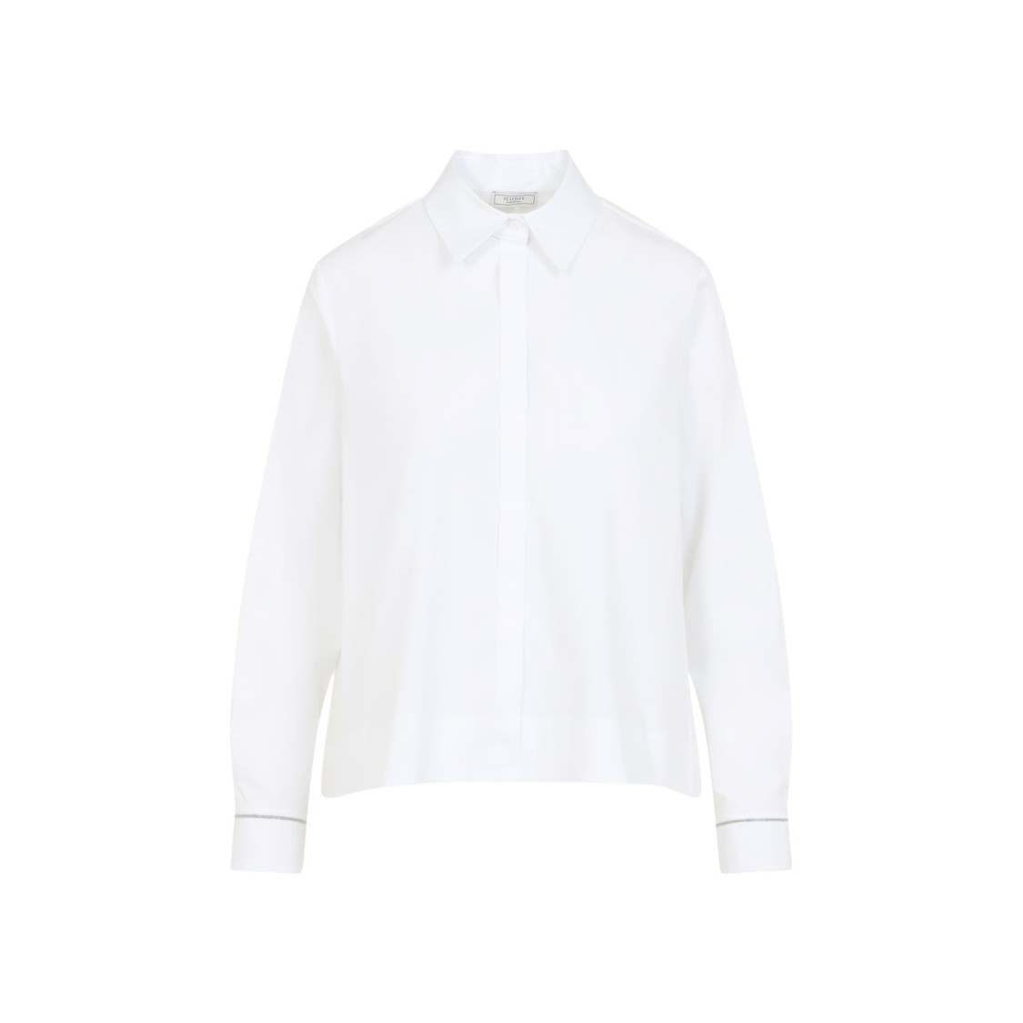 Shop Peserico Pristine White Shirt With Classic Collar
