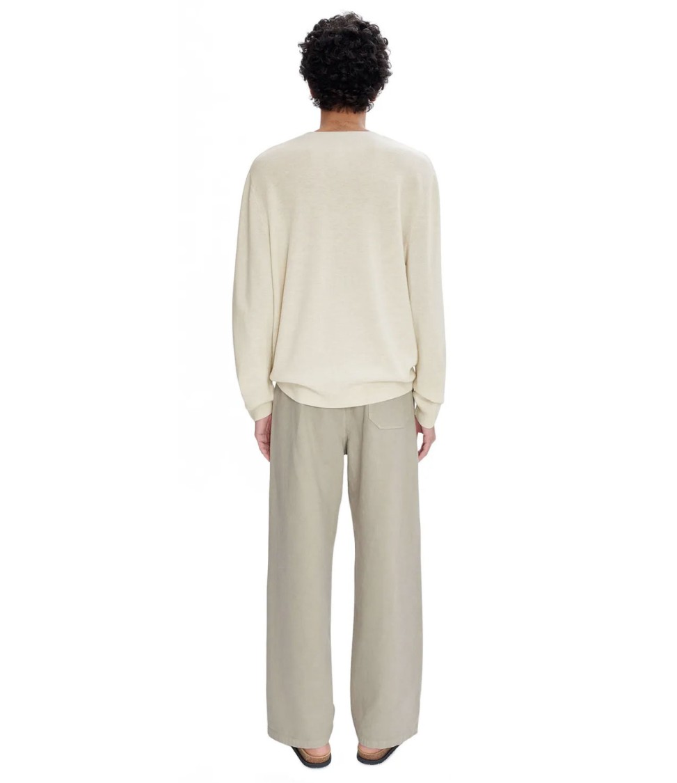 Apc A.p.c. Straight-cut Taupe Pants With Drawstring Waist In Neutral