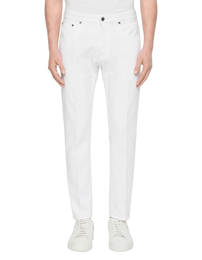 Dondup Denim Trousers With Belt Loops In White