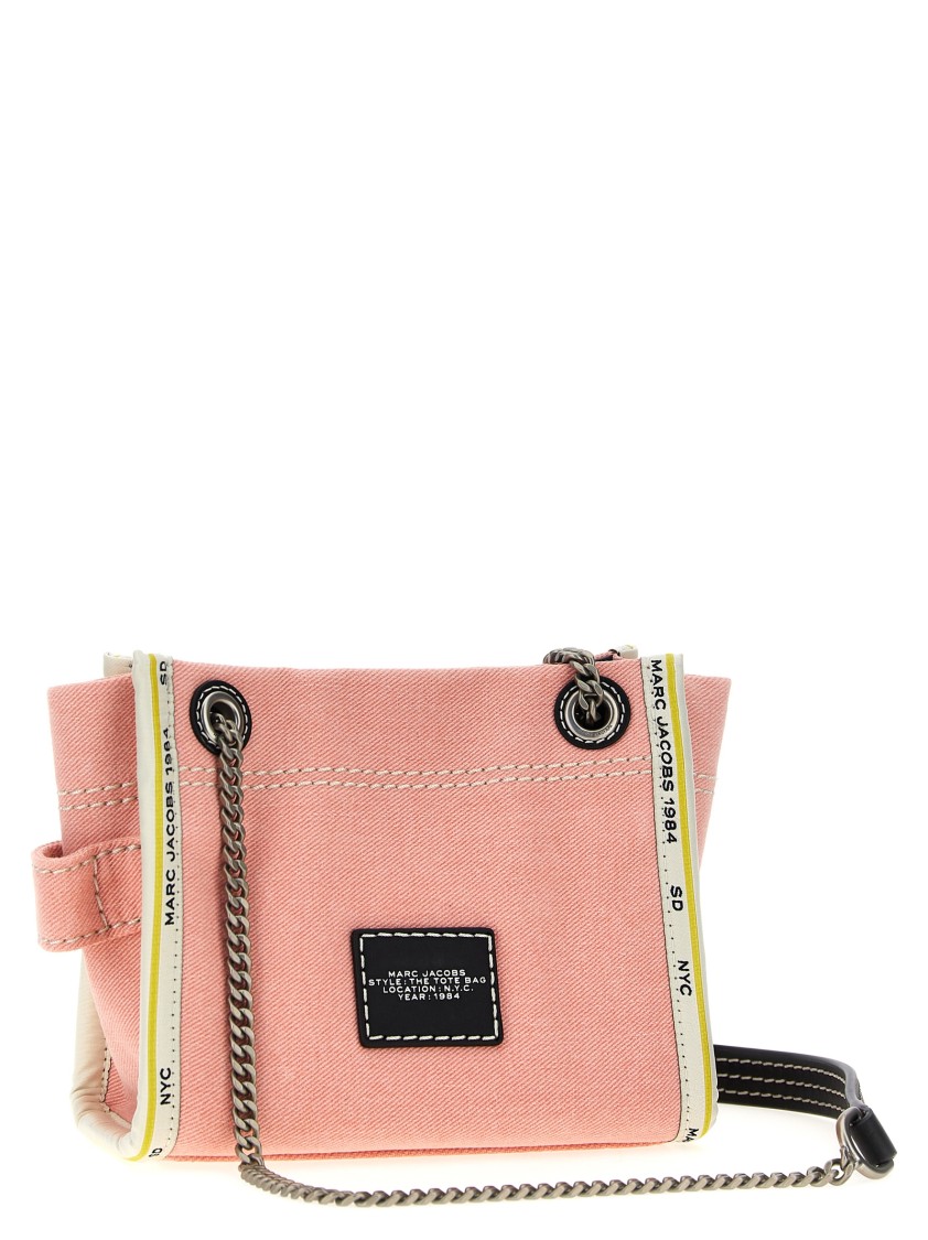 Marc Jacobs Women 'the Denim Chain Crossbody Tote' Crossbody Bag In Pink