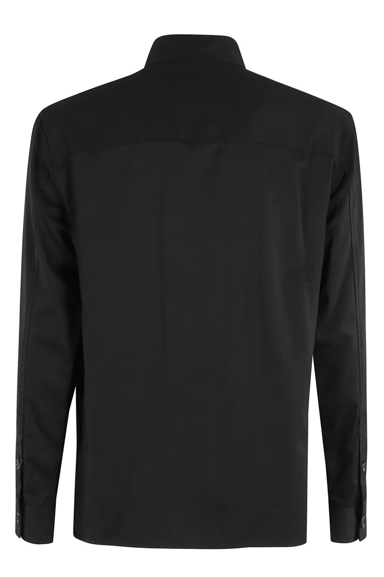 Shop Paolo Pecora Oversized Black Gabardine Shirt