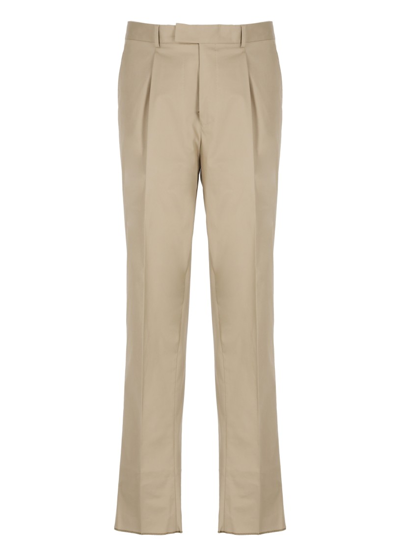 ZEGNA ZEGNA BEIGE COTTON PANTS