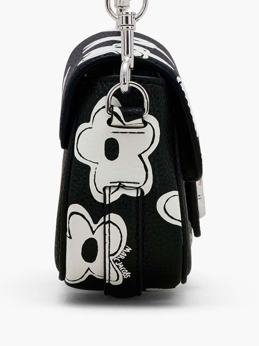 Marc Jacobs Textured Black Bag With Floral Patterns In Black