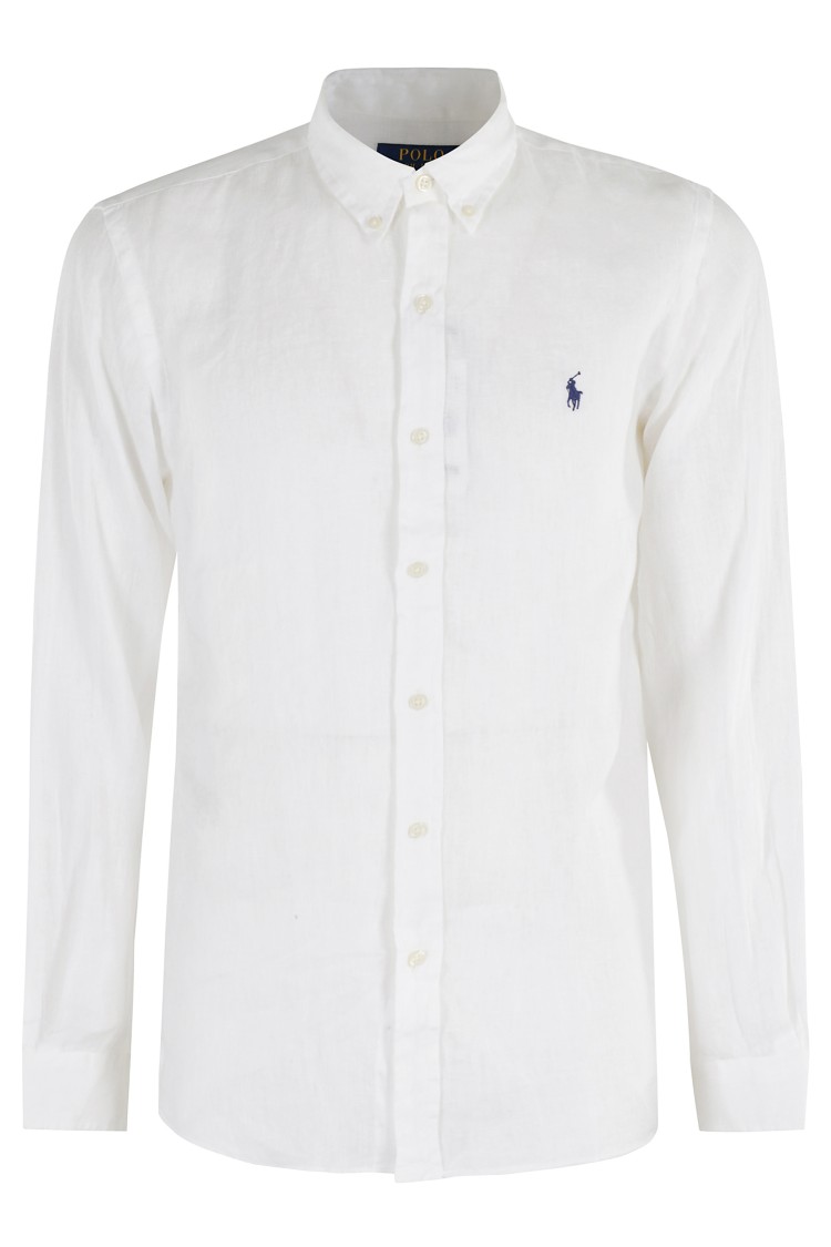Shop Polo Ralph Lauren Linen Sport Shirt With Embroidered Logo