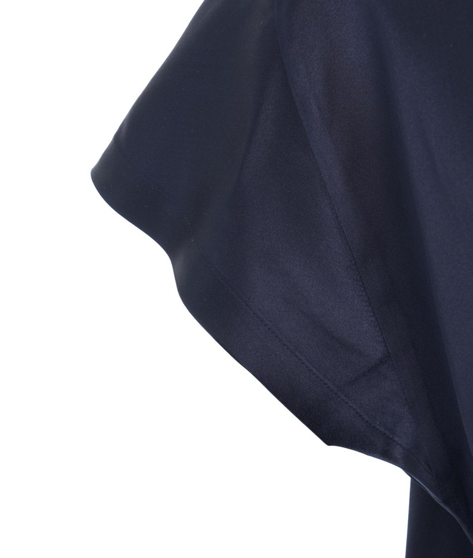 Pinko Short-sleeve Silk Blouse In Blue