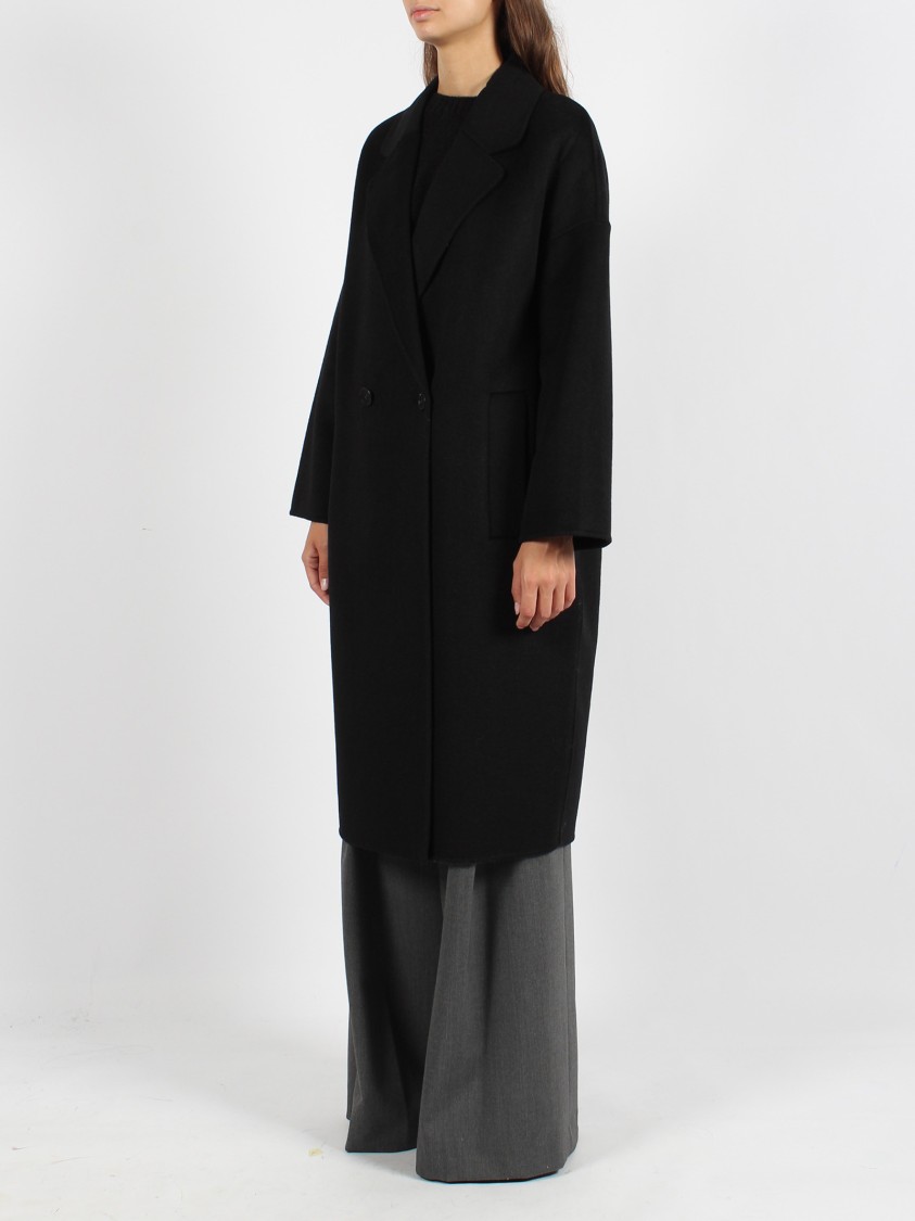 Leon & Loulou Paris Double Breasted Coat In Black