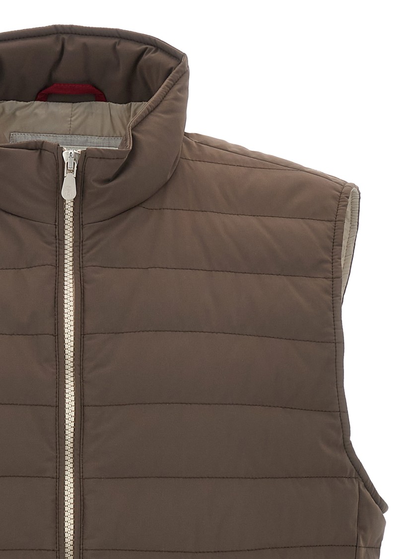 Brunello Cucinelli High Collar Quilted Vest