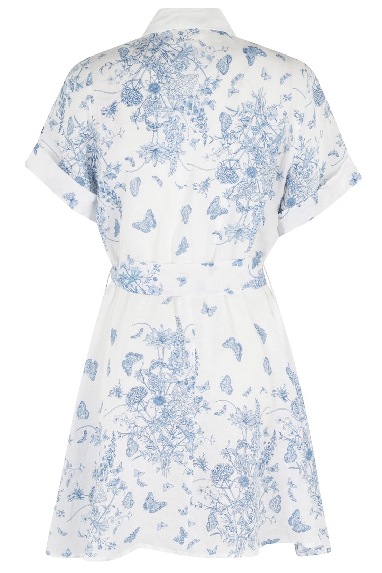 Mc2 Saint Barth Joseline Mini Dress With Floral Print In Blue