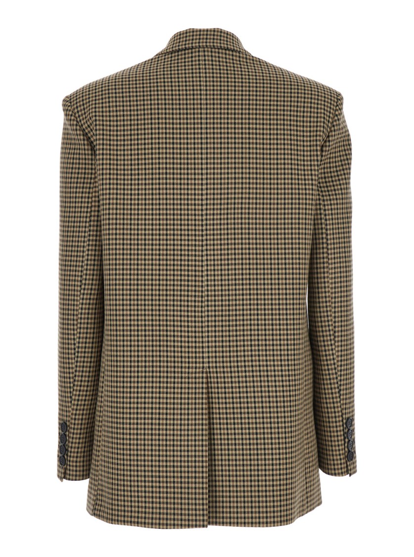 Plain Check Pattern Tailored Blazer With Notched Lapel In Multi
