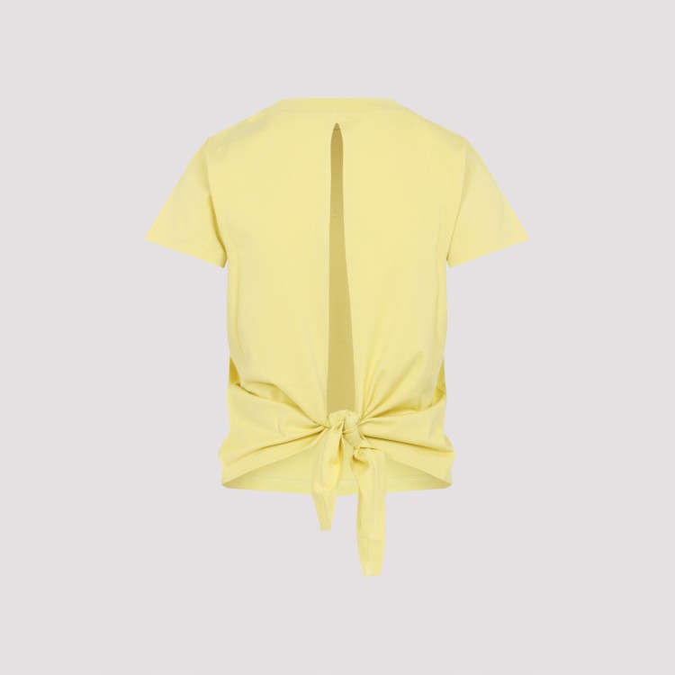 Givenchy Pale Yellow Cotton Back Bow T-Shirt | THE LIST Givenchy Pale Yellow Cotton Back Bow T-Shirt | THE LIST