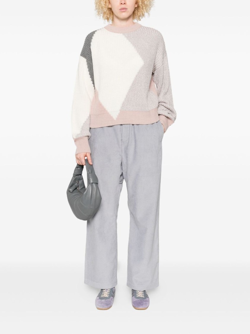 Liu •jo Liu Jo Geometric Pattern Wool-blend Sweater In Multi