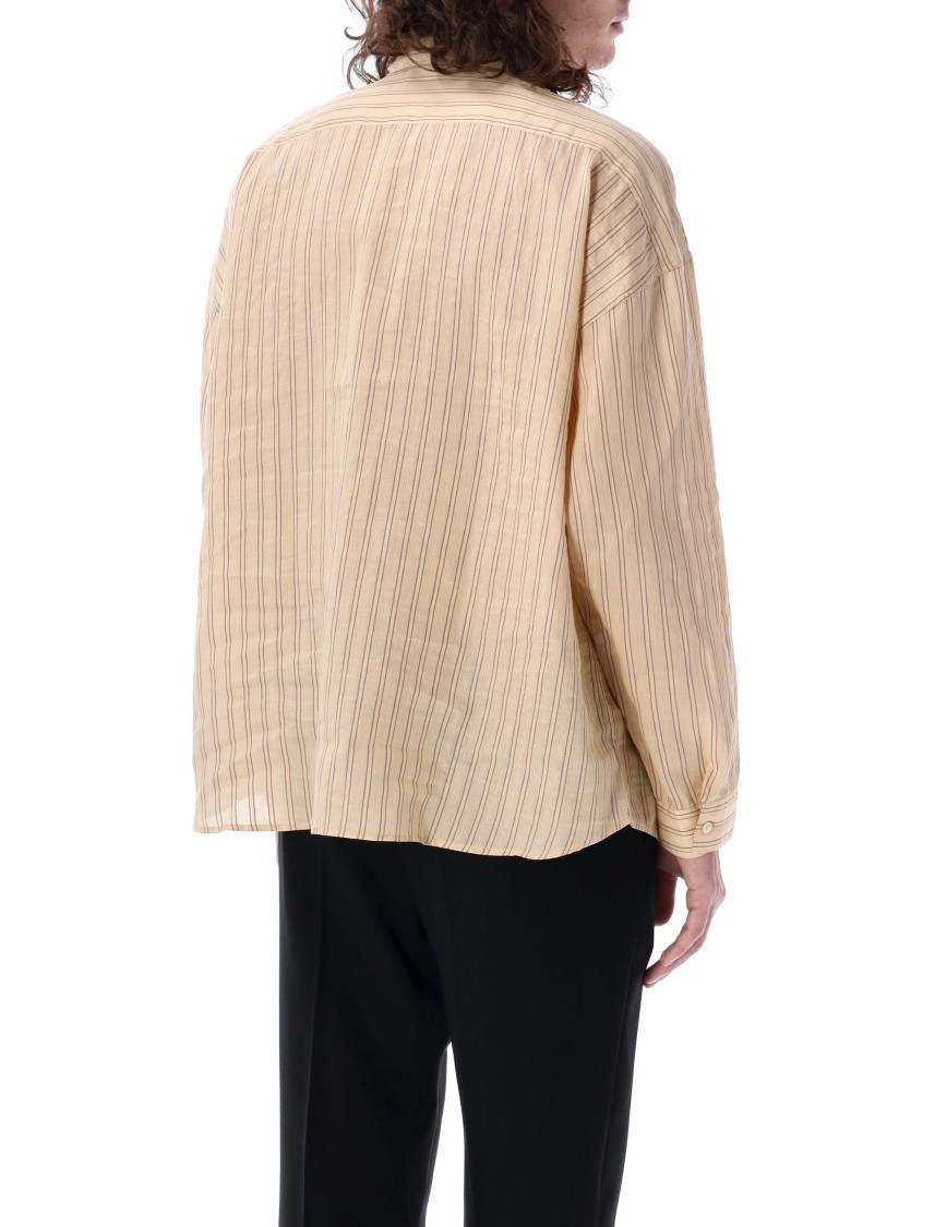 Sunflower Relaxed Fit Striped Shirt With Classic Collar In Neutrals