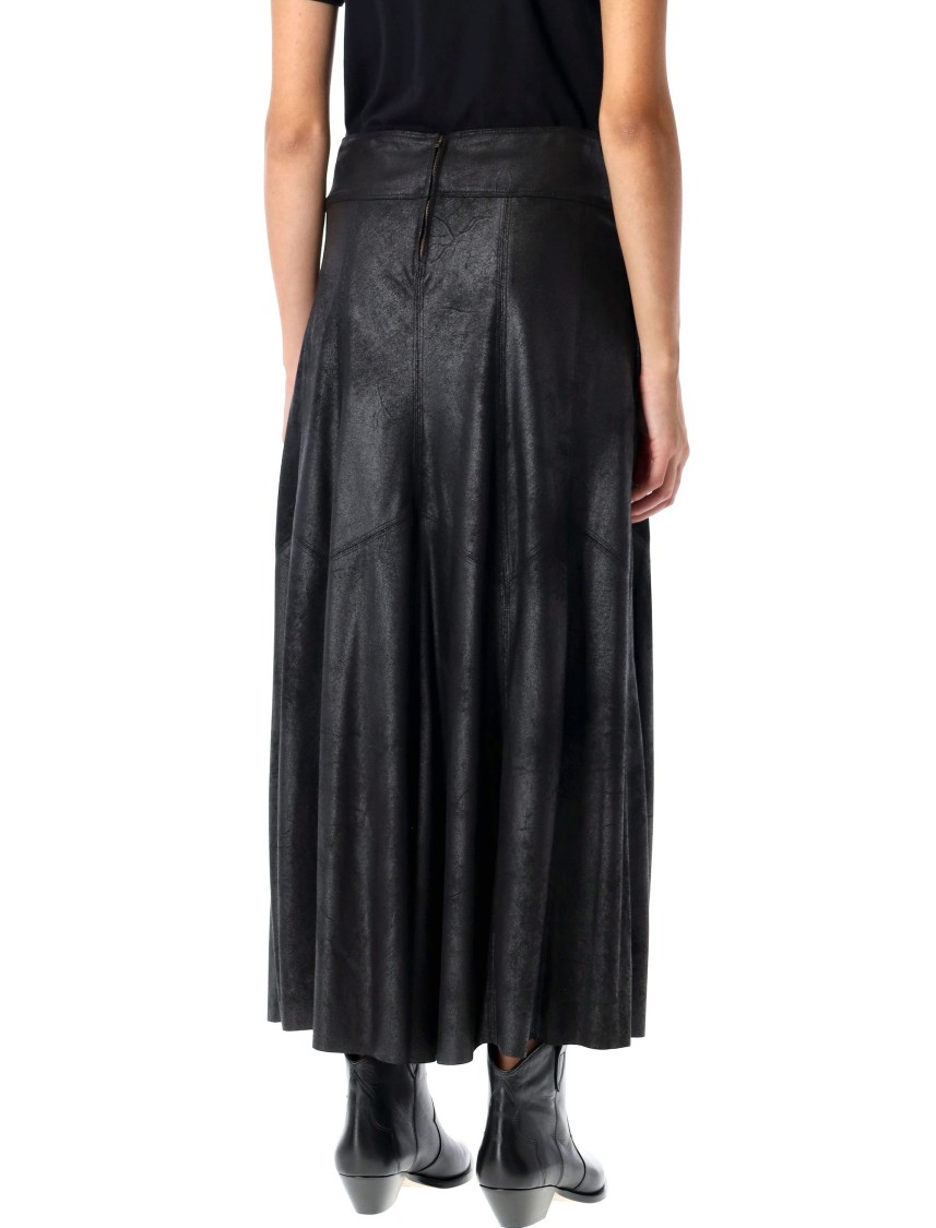 Shop Isabel Marant High-waisted Genevi Skirt With Flowing Silhouette In Black