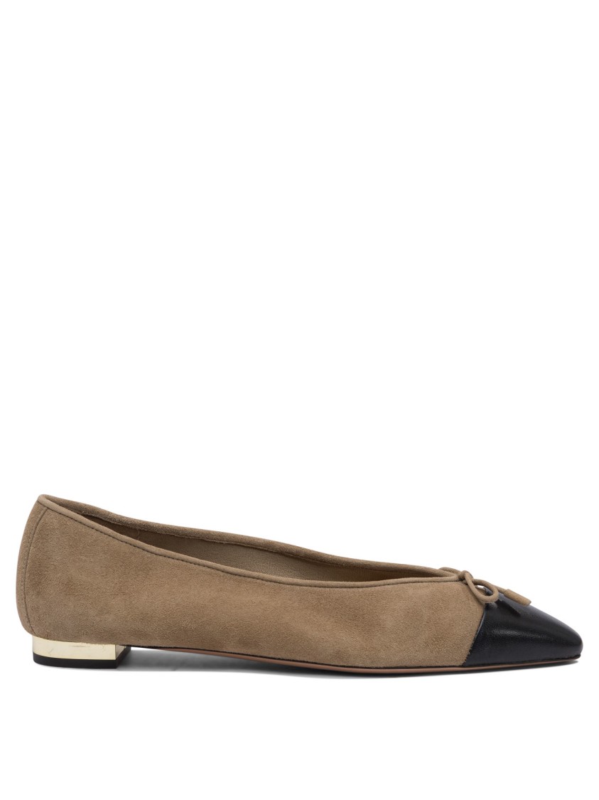 Aquazzura Soft Suede Ballerinas In Brown