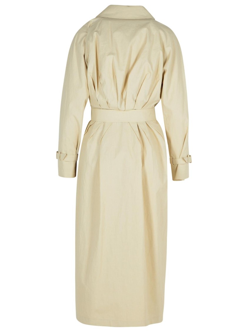 Max Mara Double-breasted Ivory Trench Coat With Belted Waist