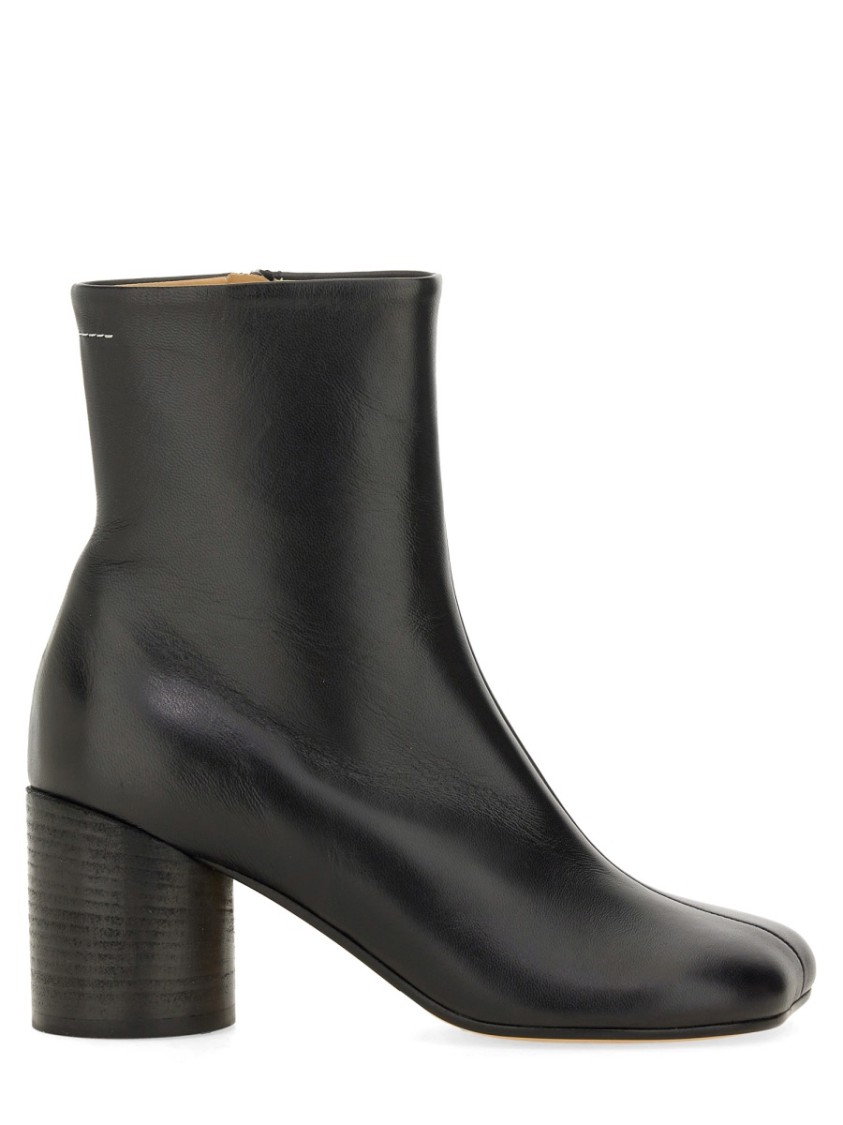 Mm6 Maison Margiela Mm6 By Maison Margiela Anatomical Black Leather Ankle Boots