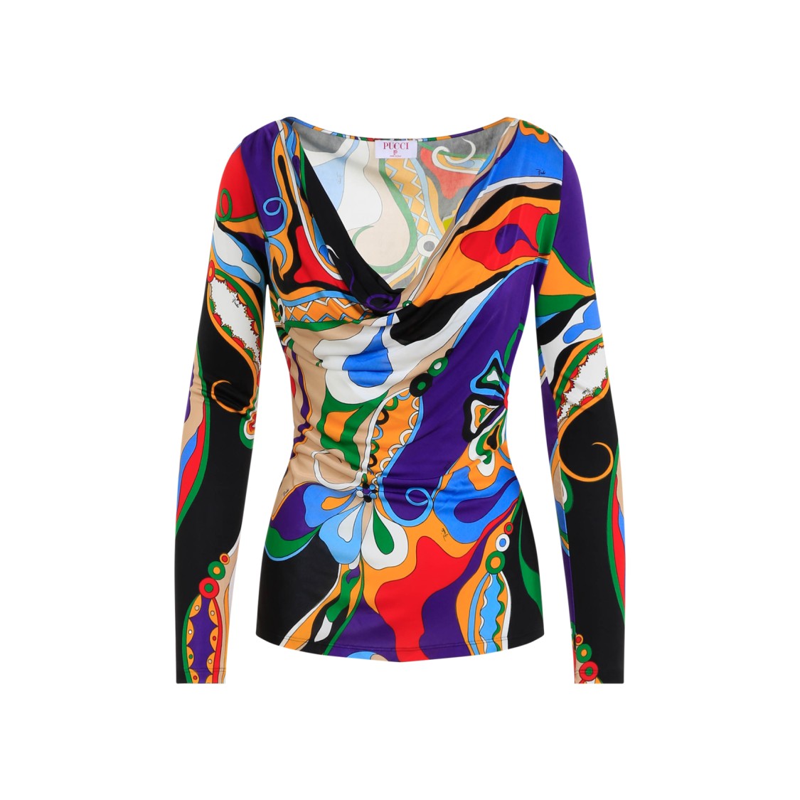 Pucci Printed Long-sleeved Top In Multicolor