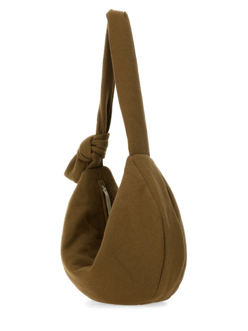 Alysi Brown Wool Bag With Unique Knot Detail In Brown