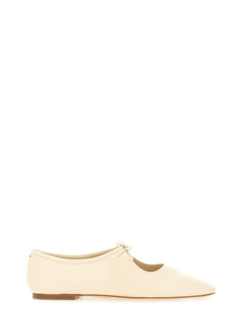 Aeyde Pointed Toe Leather Ballet Flats In Neutrals