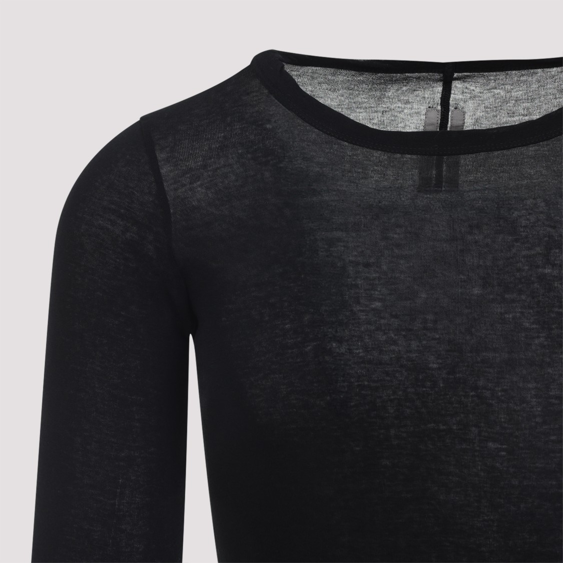 Rick Owens Long-sleeved Top With Subtle Back Closure In Black