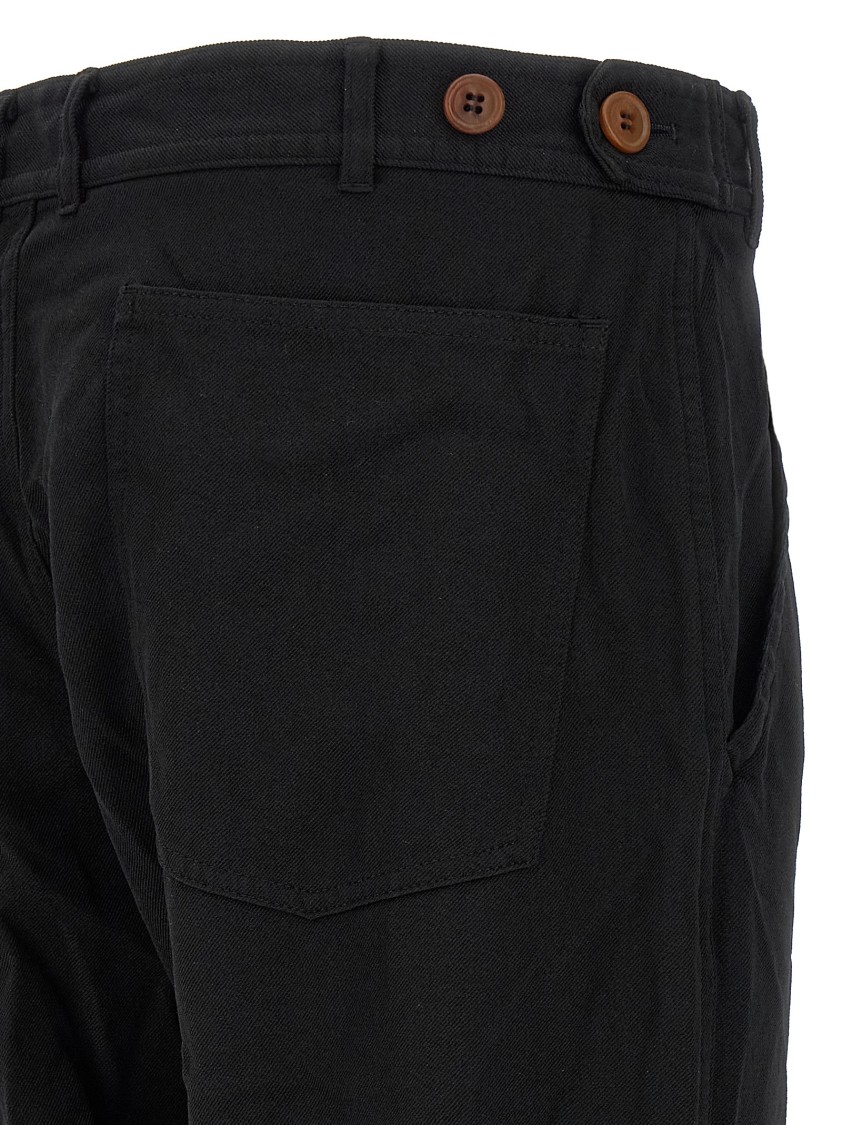 Comme Des Garçons Front Pleated Trousers With Back And Side Pockets In Black