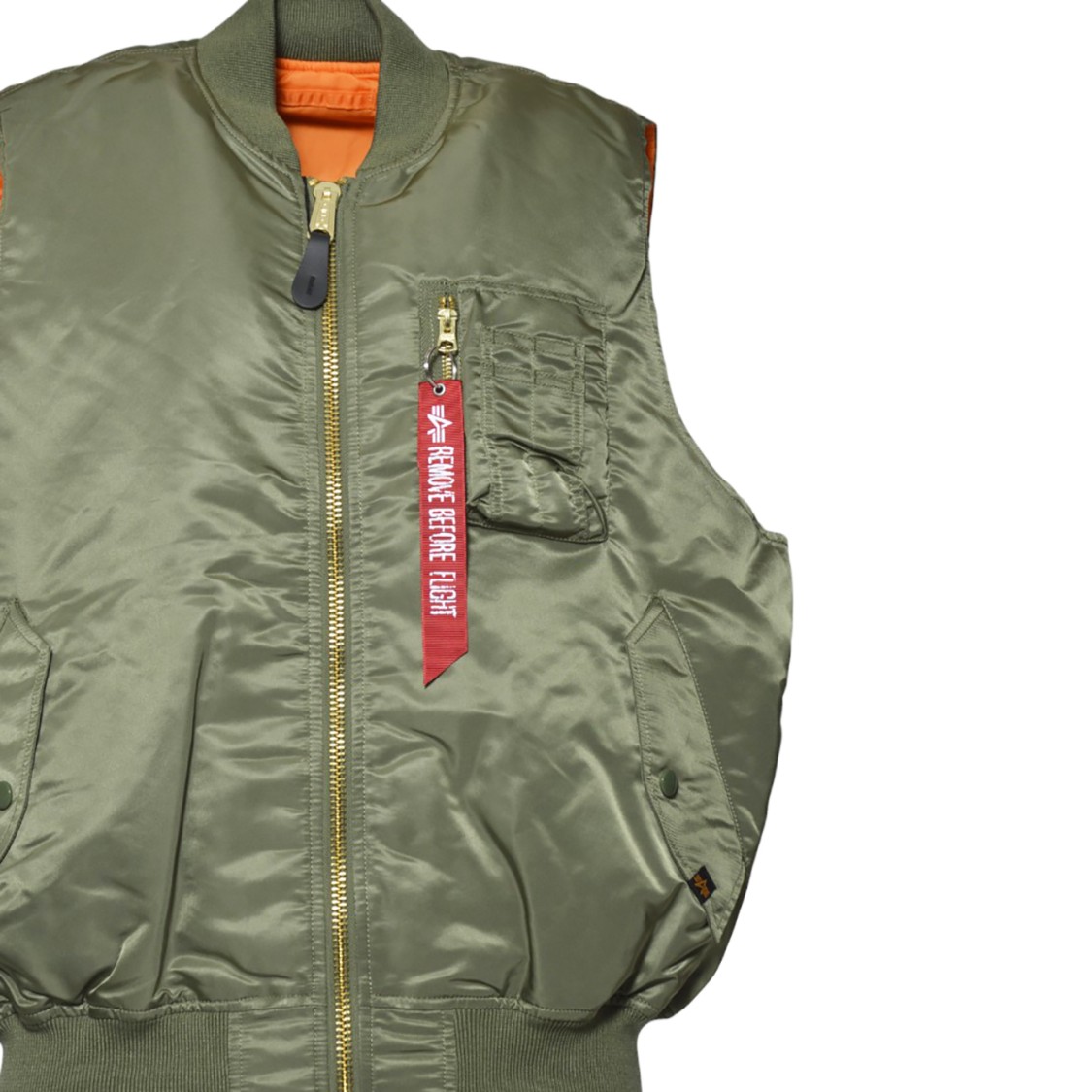 ALPHA INDUSTRIES ALPHA INDUSTRIES NYLON GILET WITH BOMBER DESIGN AND VIBRANT LINING