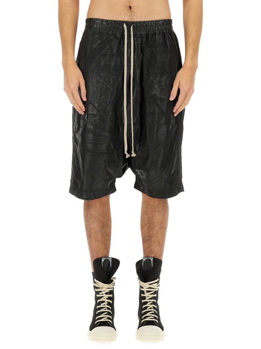 Shop Rick Owens Drkshdw Drkshdw By Rick Owens Relaxed-fit Bermuda Shorts With Textured Finish In Black