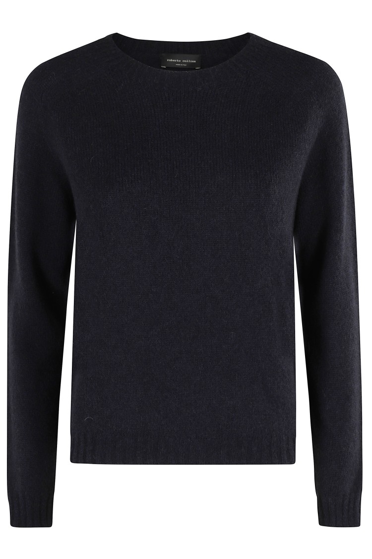 Roberto Collina Relaxed Fit Long-sleeved Sweater In Blue