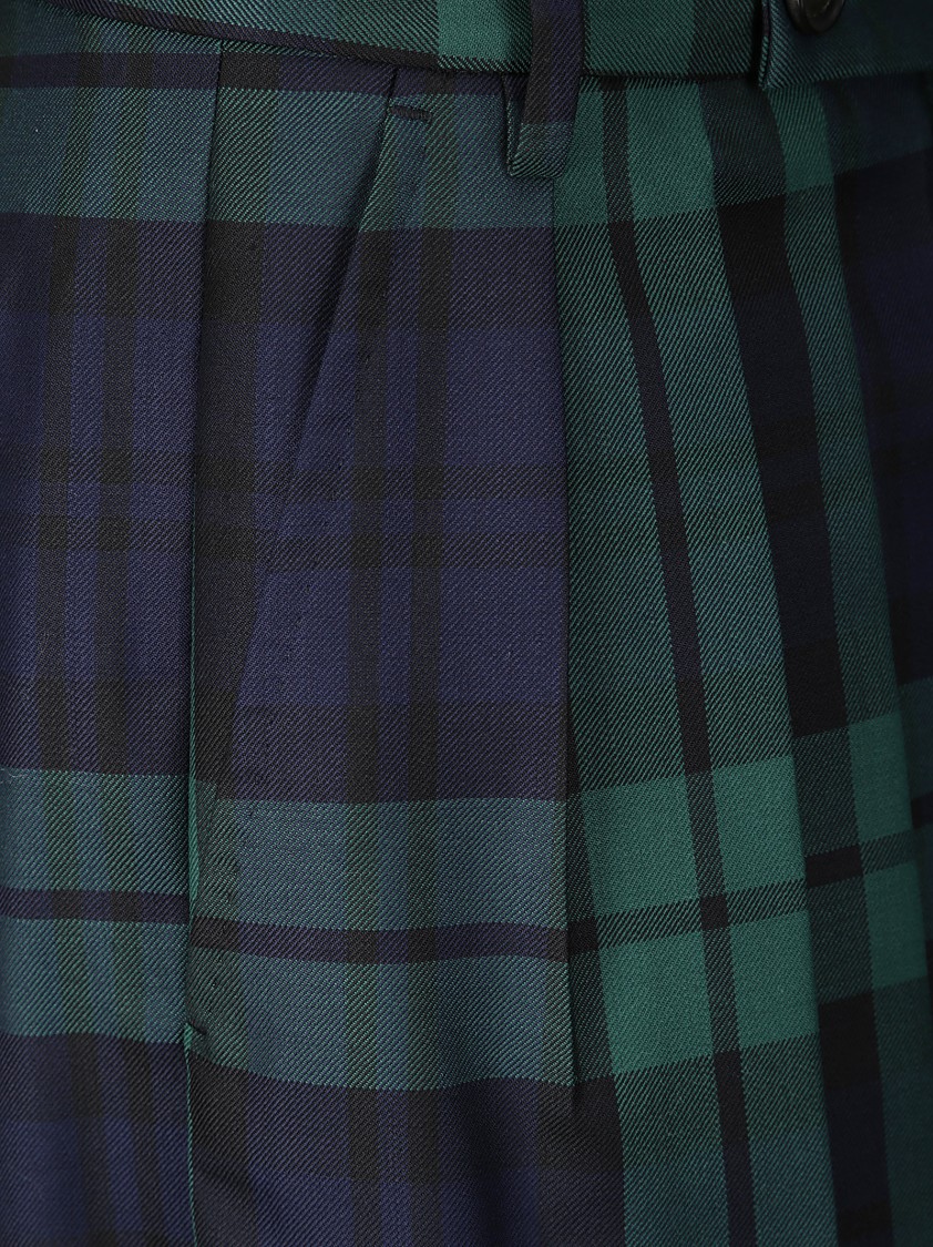 SETCHU SETCHU TARTAN PLEATED TROUSERS WITH DRAWSTRING