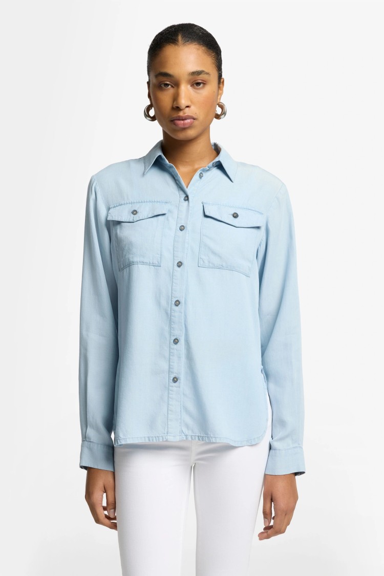 7 For All Mankind Light Blue Denim Button-up Shirt