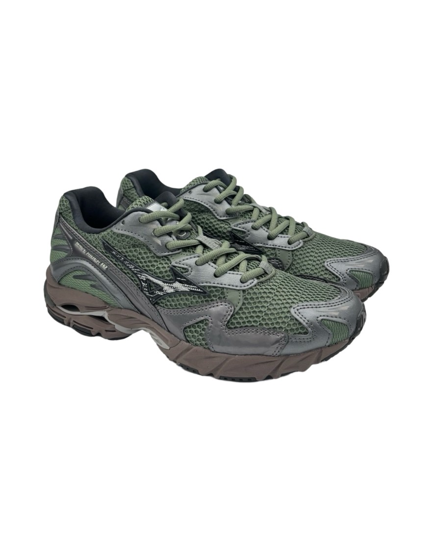 Mizuno Wave Rider 10 Agave Green/black Sand/ Metallic W Sneakers In Gray