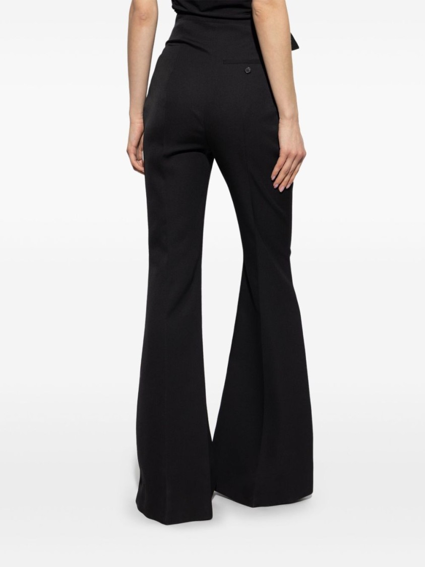 Alexander Mcqueen Tailored Black Trousers With High Fold-over Waist And Flared Silhouette In Black